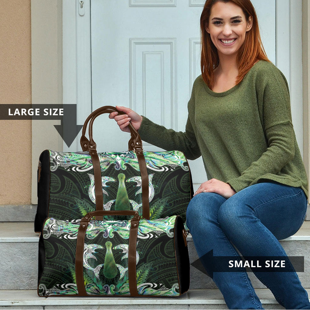 New Zealand Mere Pounamu Weapon Travel Bag Aotearoa Mango Paua Shell Maori Pattern