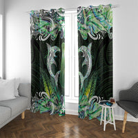 New Zealand Mere Pounamu Weapon Window Curtain Aotearoa Mango Paua Shell Maori Pattern