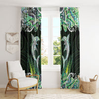 New Zealand Mere Pounamu Weapon Window Curtain Aotearoa Mango Paua Shell Maori Pattern