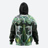 New Zealand Mere Pounamu Weapon Zip Hoodie Aotearoa Mango Paua Shell Maori Pattern