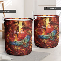 New Zealand Kea Bird Matariki Personalised Laundry Basket Silver Fern Maori Pattern LT22 - Polynesian Pride