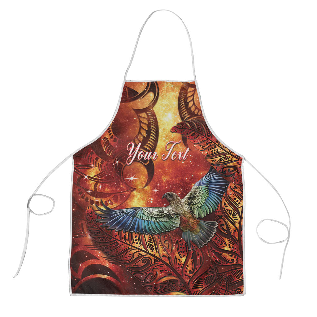 New Zealand Kea Bird Matariki Personalised Apron Silver Fern Maori Pattern