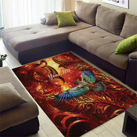 New Zealand Kea Bird Matariki Personalised Area Rug Silver Fern Maori Pattern LT22 - Polynesian Pride