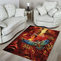 New Zealand Kea Bird Matariki Personalised Area Rug Silver Fern Maori Pattern LT22 - Polynesian Pride