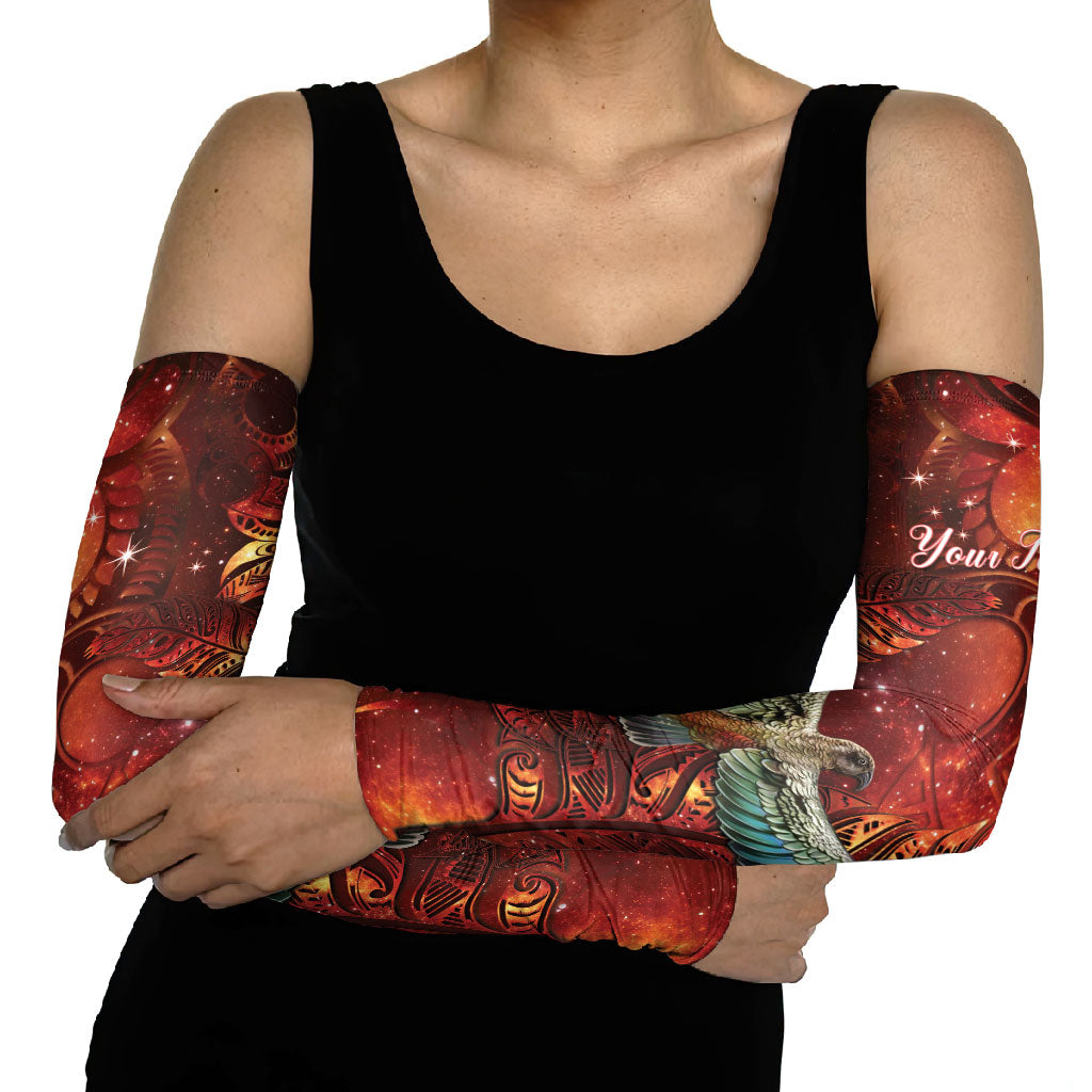 New Zealand Kea Bird Matariki Personalised Arm Sleeves Silver Fern Maori Pattern LT22 - Polynesian Pride