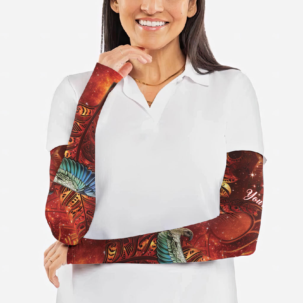 New Zealand Kea Bird Matariki Personalised Arm Sleeves Silver Fern Maori Pattern LT22 - Polynesian Pride