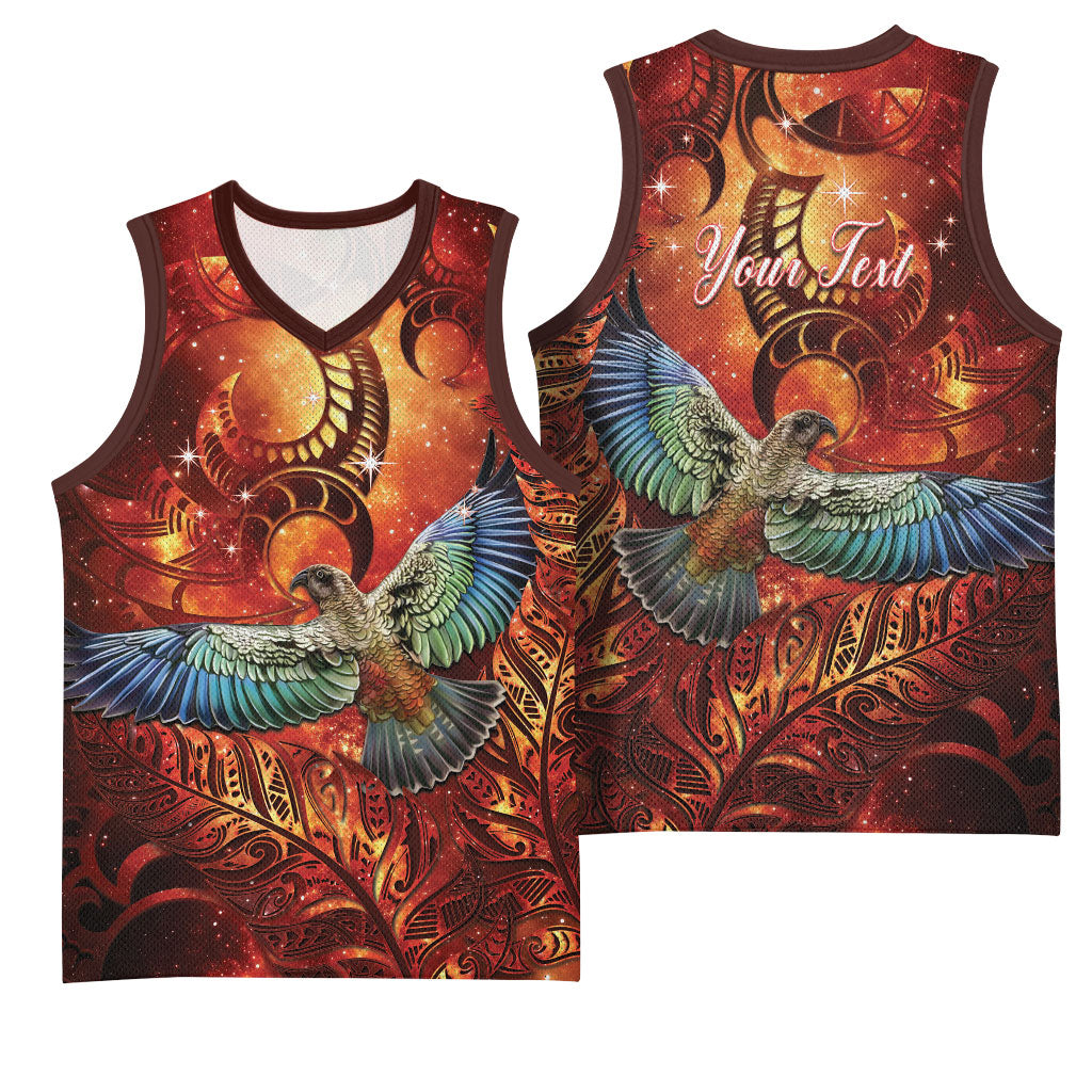 New Zealand Kea Bird Matariki Personalised Basketball Jersey Silver Fern Maori Pattern LT22 - Polynesian Pride
