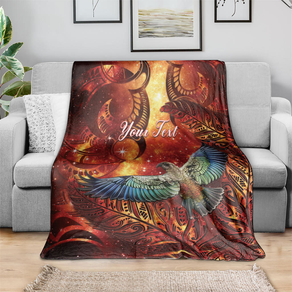 New Zealand Kea Bird Matariki Personalised Blanket Silver Fern Maori Pattern LT22 - Polynesian Pride