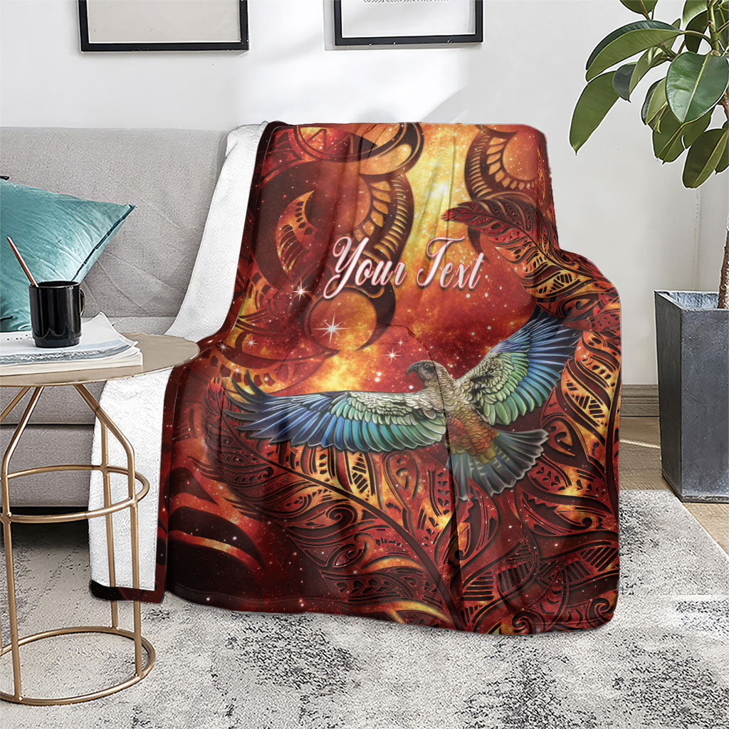 New Zealand Kea Bird Matariki Personalised Blanket Silver Fern Maori Pattern LT22 - Polynesian Pride