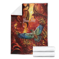 New Zealand Kea Bird Matariki Personalised Blanket Silver Fern Maori Pattern LT22 - Polynesian Pride