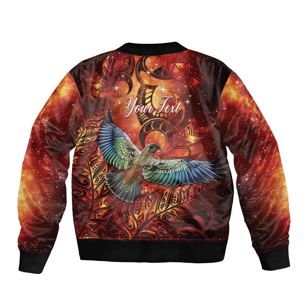 New Zealand Kea Bird Matariki Personalised Bomber Jacket Silver Fern Maori Pattern LT22 - Polynesian Pride
