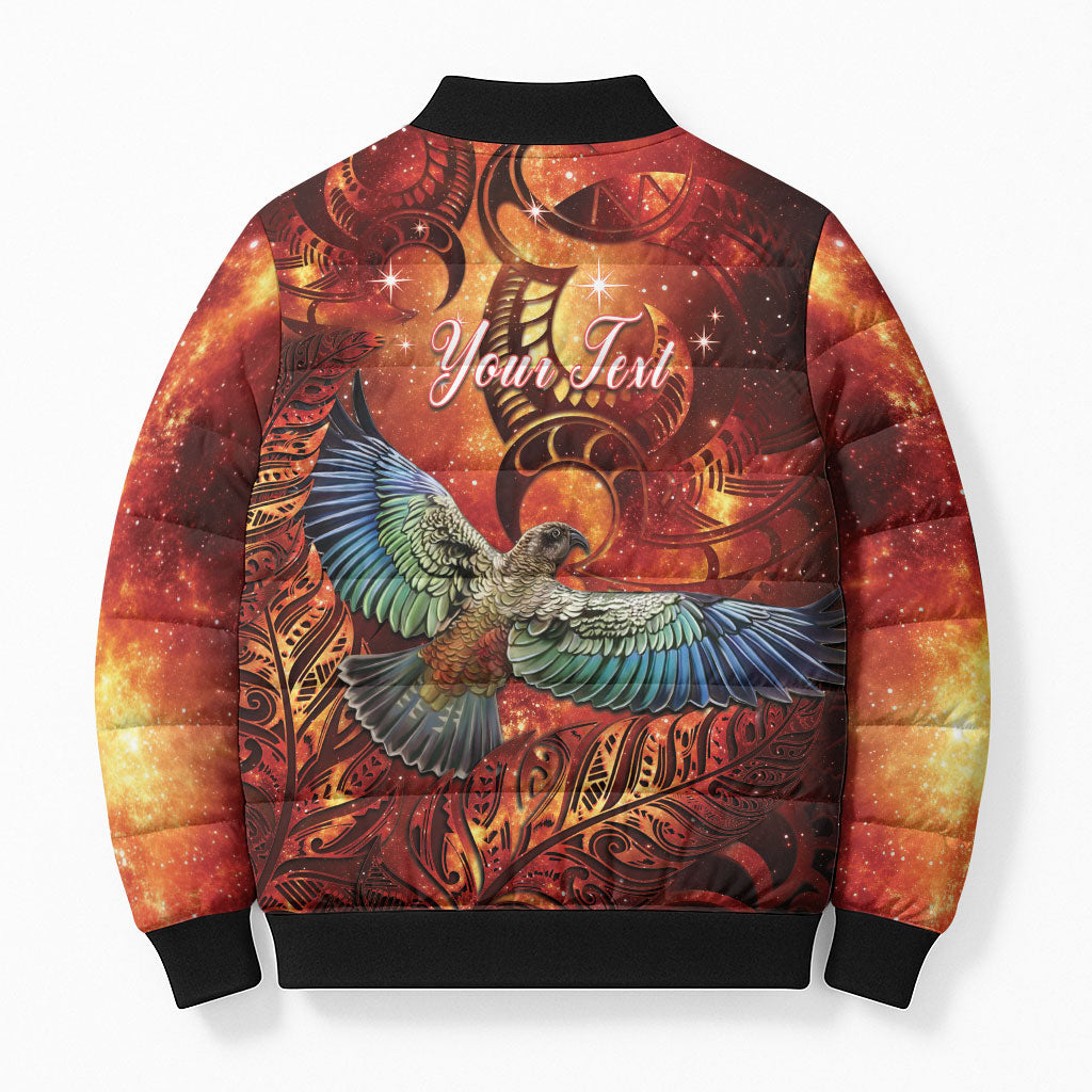 New Zealand Kea Bird Matariki Personalised Bomber Puffer Jacket Silver Fern Maori Pattern LT22 - Polynesian Pride