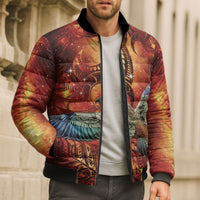 New Zealand Kea Bird Matariki Personalised Bomber Puffer Jacket Silver Fern Maori Pattern LT22 - Polynesian Pride