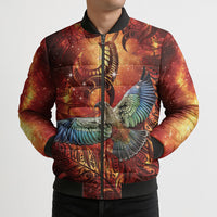 New Zealand Kea Bird Matariki Personalised Bomber Puffer Jacket Silver Fern Maori Pattern LT22 - Polynesian Pride