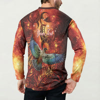New Zealand Kea Bird Matariki Personalised Button Sweatshirt Silver Fern Maori Pattern LT22 - Polynesian Pride