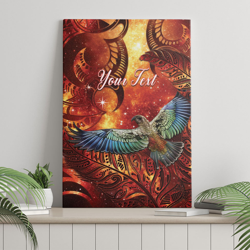 New Zealand Kea Bird Matariki Personalised Canvas Wall Art Silver Fern Maori Pattern LT22 - Polynesian Pride