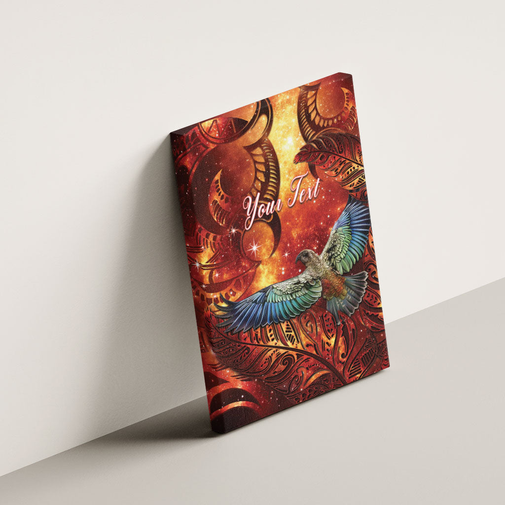 New Zealand Kea Bird Matariki Personalised Canvas Wall Art Silver Fern Maori Pattern LT22 - Polynesian Pride