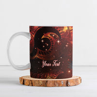 New Zealand Kea Bird Matariki Personalised Ceramic Mug Silver Fern Maori Pattern LT22 Orange - Polynesian Pride