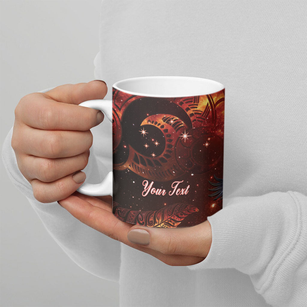 New Zealand Kea Bird Matariki Personalised Ceramic Mug Silver Fern Maori Pattern LT22 - Polynesian Pride
