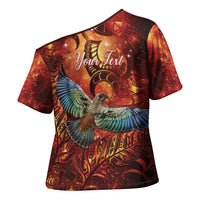 New Zealand Kea Bird Matariki Personalised Cross Shoulder Shirt Silver Fern Maori Pattern LT22 - Polynesian Pride
