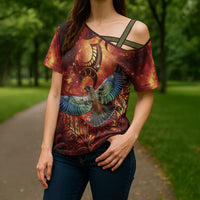 New Zealand Kea Bird Matariki Personalised Cross Shoulder Shirt Silver Fern Maori Pattern LT22 - Polynesian Pride