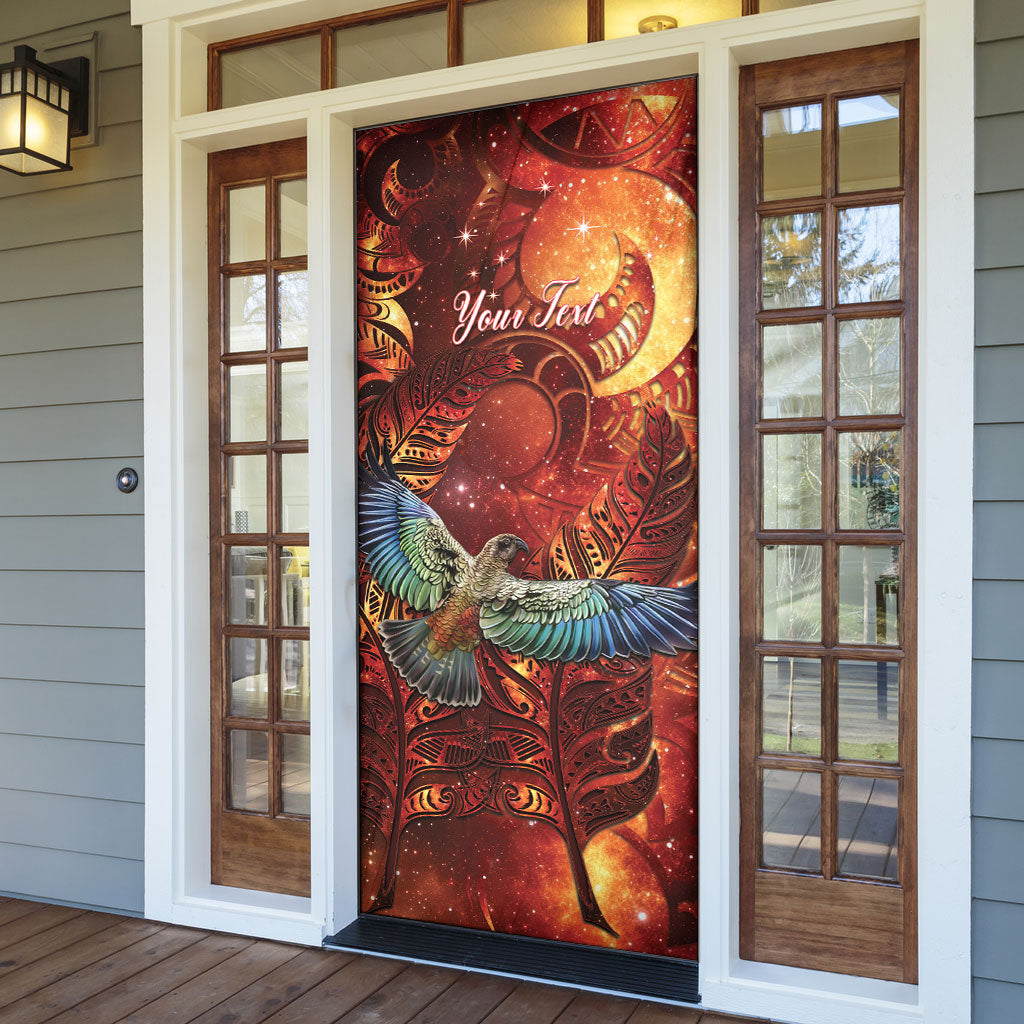 New Zealand Kea Bird Matariki Personalised Door Cover Silver Fern Maori Pattern LT22 - Polynesian Pride