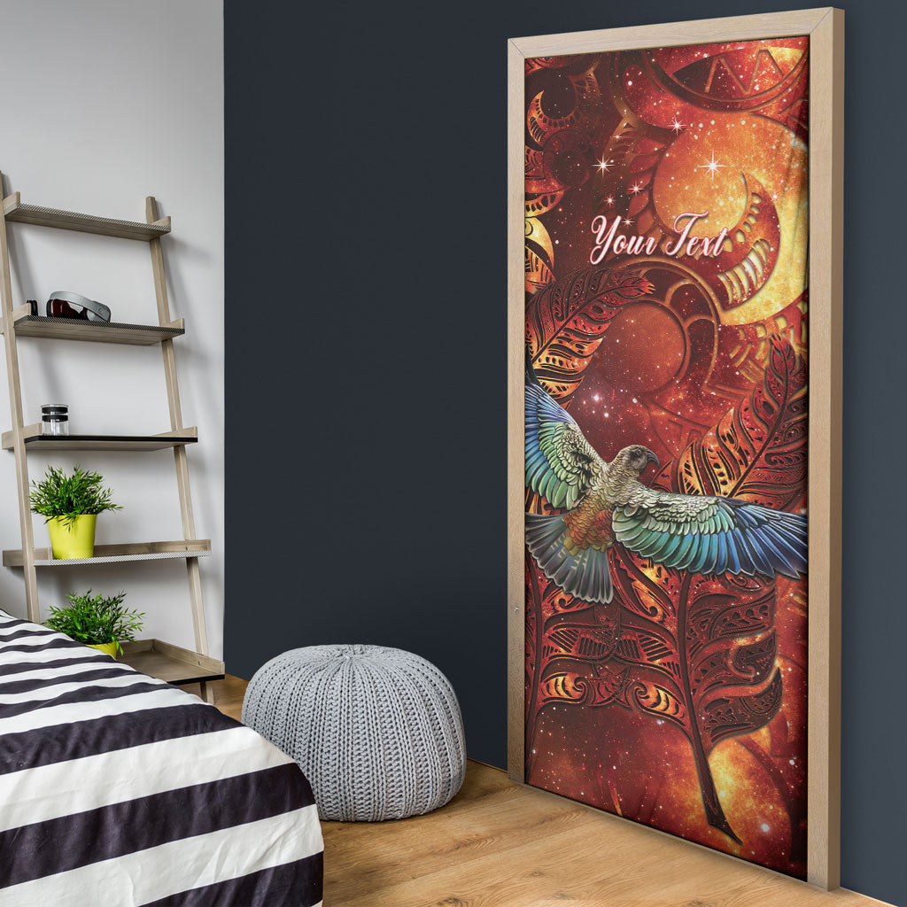 New Zealand Kea Bird Matariki Personalised Door Cover Silver Fern Maori Pattern LT22 - Polynesian Pride