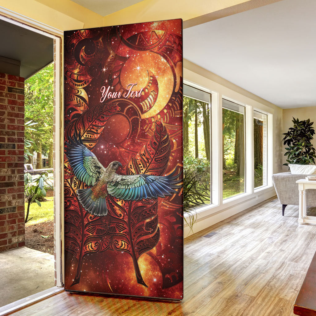 New Zealand Kea Bird Matariki Personalised Door Cover Silver Fern Maori Pattern LT22 - Polynesian Pride