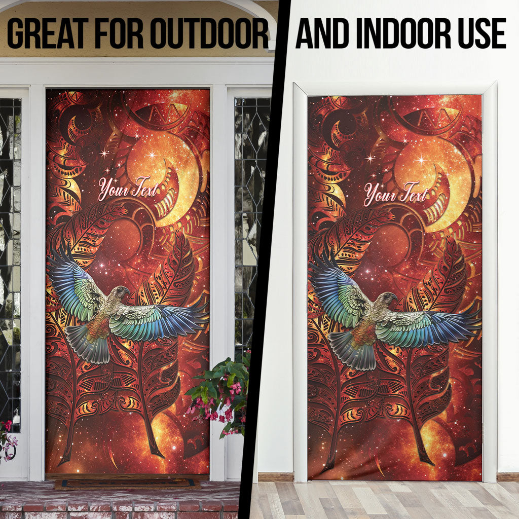 New Zealand Kea Bird Matariki Personalised Door Cover Silver Fern Maori Pattern LT22 - Polynesian Pride