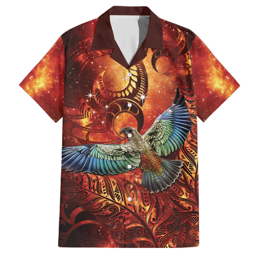 New Zealand Kea Bird Matariki Personalised Family Matching Long Sleeve Bodycon Dress and Hawaiian Shirt Silver Fern Maori Pattern