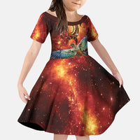 New Zealand Kea Bird Matariki Personalised Family Matching Off Shoulder Short Dress and Hawaiian Shirt Silver Fern Maori Pattern