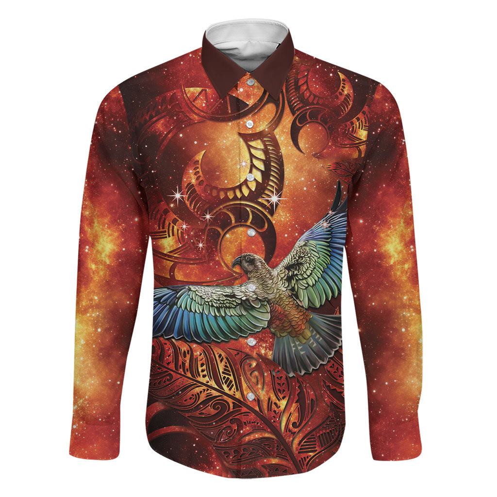 New Zealand Kea Bird Matariki Personalised Family Matching Off Shoulder Short Dress and Hawaiian Shirt Silver Fern Maori Pattern