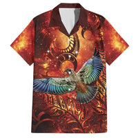 New Zealand Kea Bird Matariki Personalised Hawaiian Shirt Silver Fern Maori Pattern LT22 Orange - Polynesian Pride
