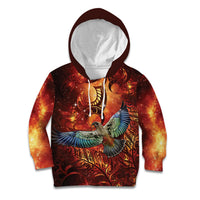New Zealand Kea Bird Matariki Personalised Kid Hoodie Silver Fern Maori Pattern LT22 Hoodie Orange - Polynesian Pride