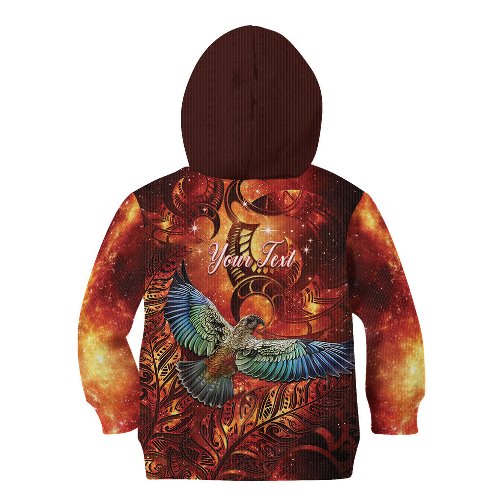 New Zealand Kea Bird Matariki Personalised Kid Hoodie Silver Fern Maori Pattern LT22 - Polynesian Pride