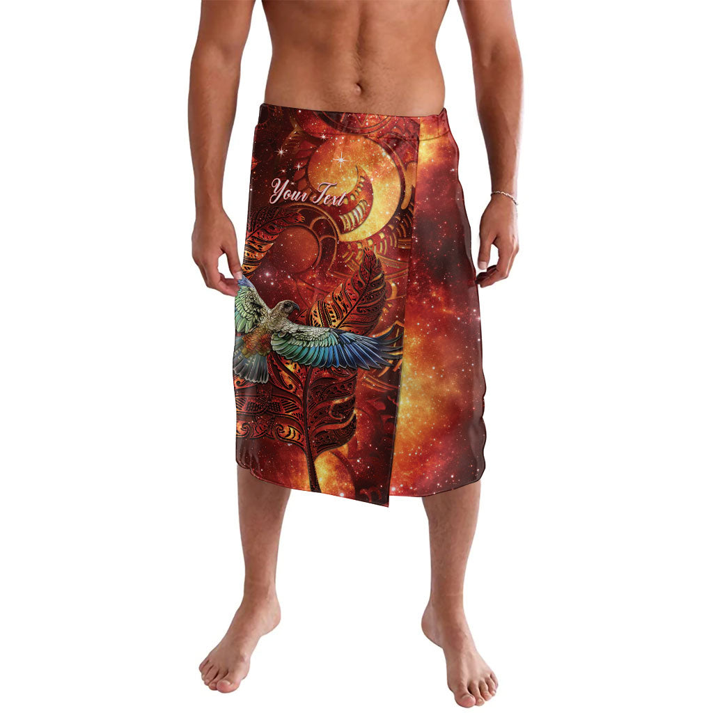 New Zealand Kea Bird Matariki Personalised Lavalava Silver Fern Maori Pattern LT22 Orange - Polynesian Pride
