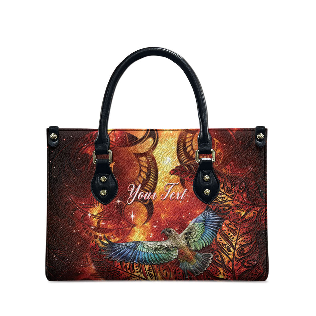 New Zealand Kea Bird Matariki Personalised Leather Bag Silver Fern Maori Pattern LT22 - Polynesian Pride