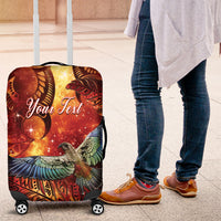 New Zealand Kea Bird Matariki Personalised Luggage Cover Silver Fern Maori Pattern LT22 Orange - Polynesian Pride