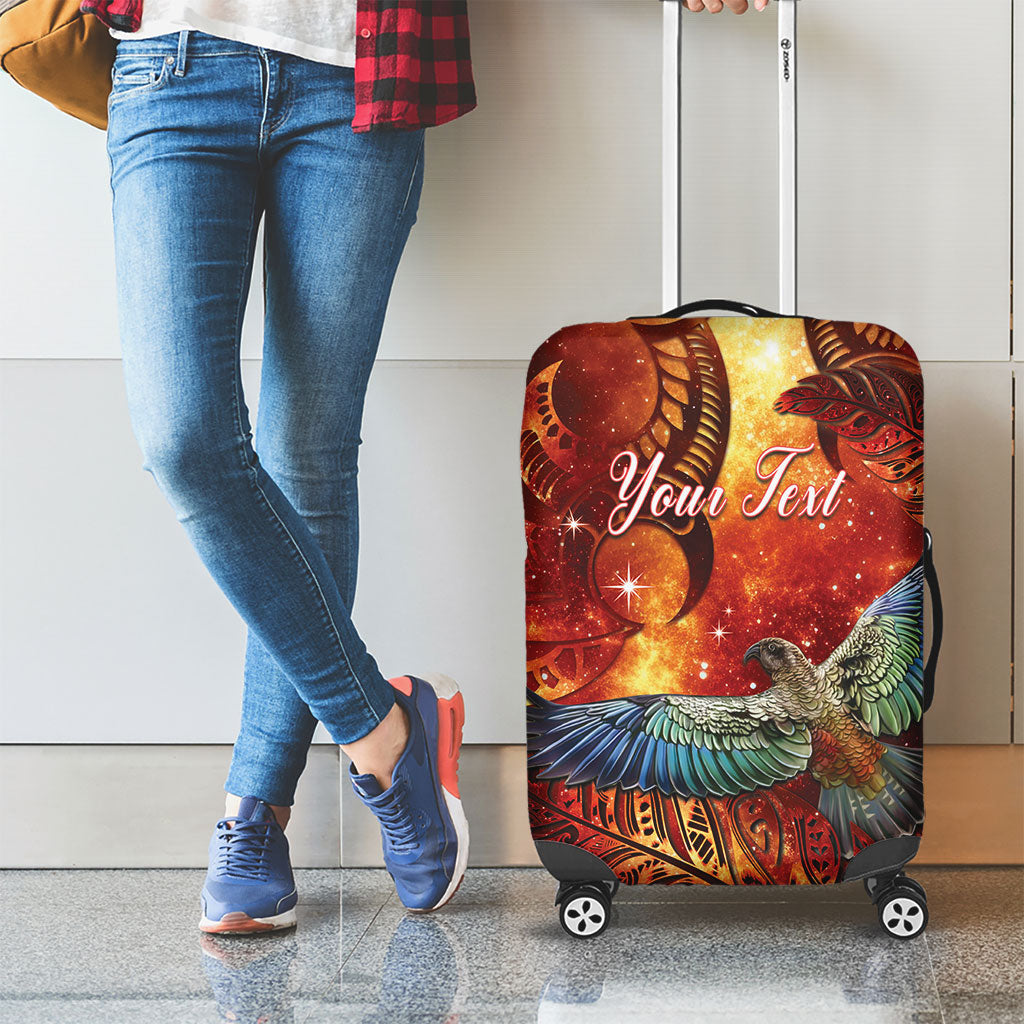New Zealand Kea Bird Matariki Personalised Luggage Cover Silver Fern Maori Pattern LT22 - Polynesian Pride