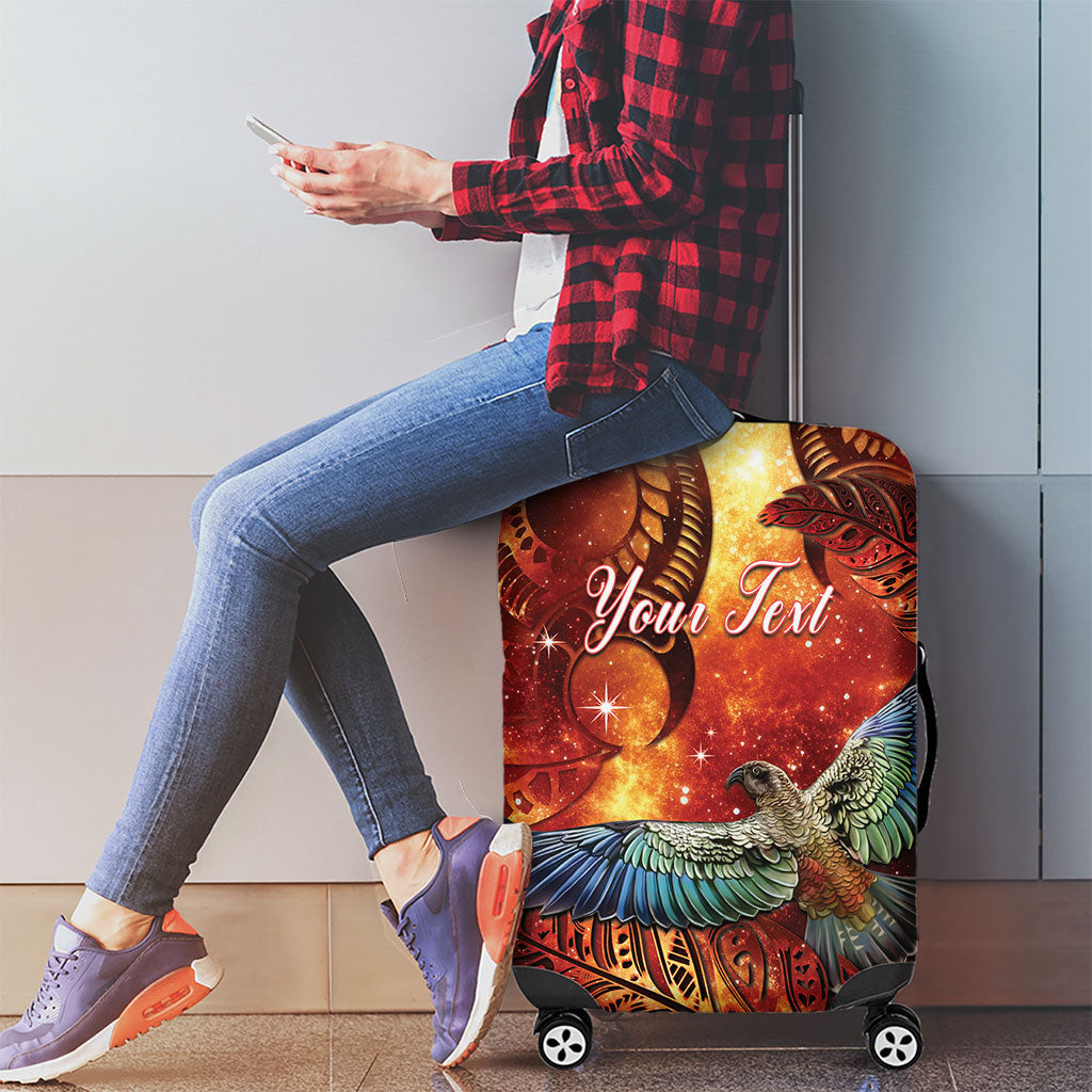 New Zealand Kea Bird Matariki Personalised Luggage Cover Silver Fern Maori Pattern LT22 - Polynesian Pride