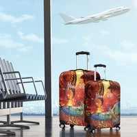 New Zealand Kea Bird Matariki Personalised Luggage Cover Silver Fern Maori Pattern LT22 - Polynesian Pride