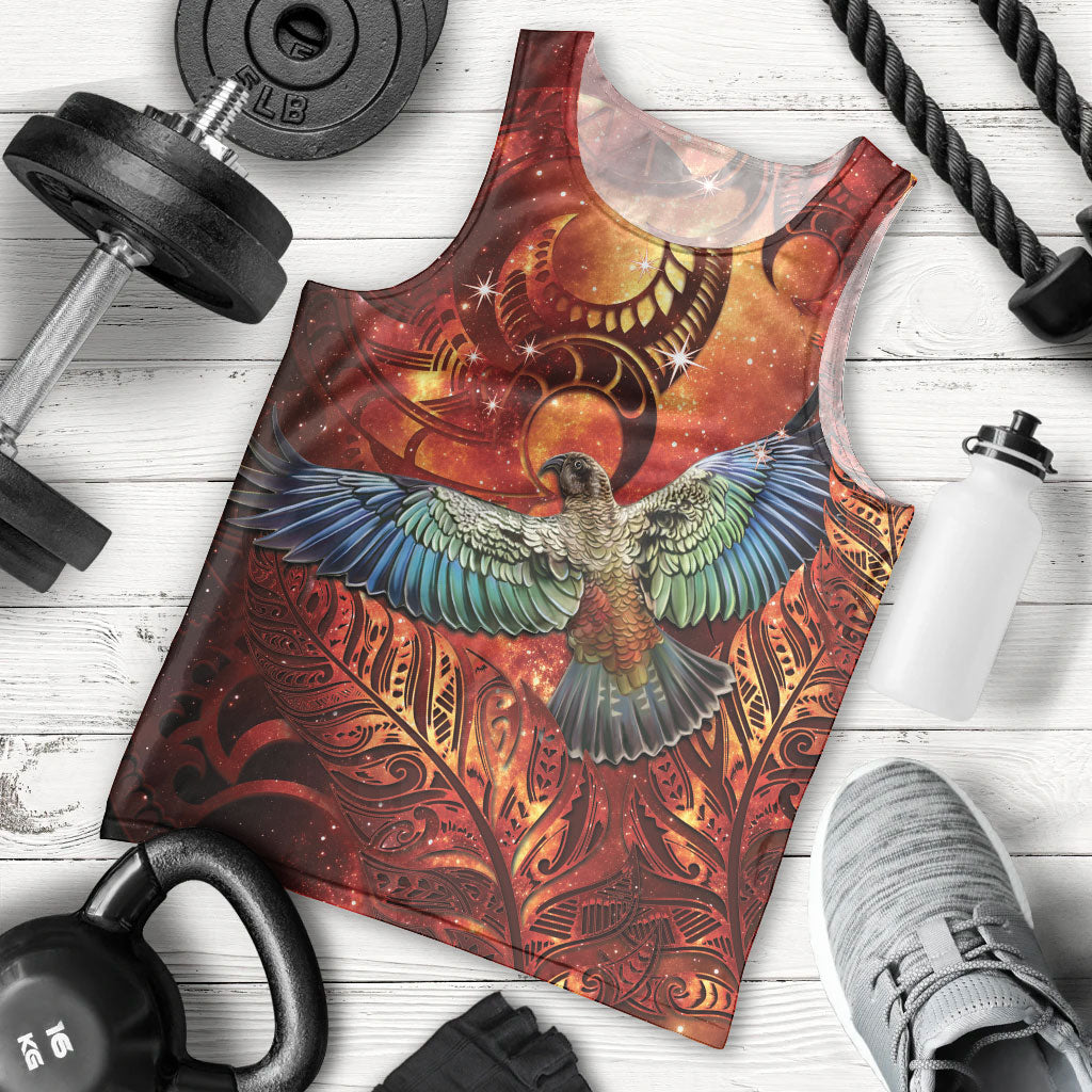 New Zealand Kea Bird Matariki Personalised Men Tank Top Silver Fern Maori Pattern LT22 - Polynesian Pride