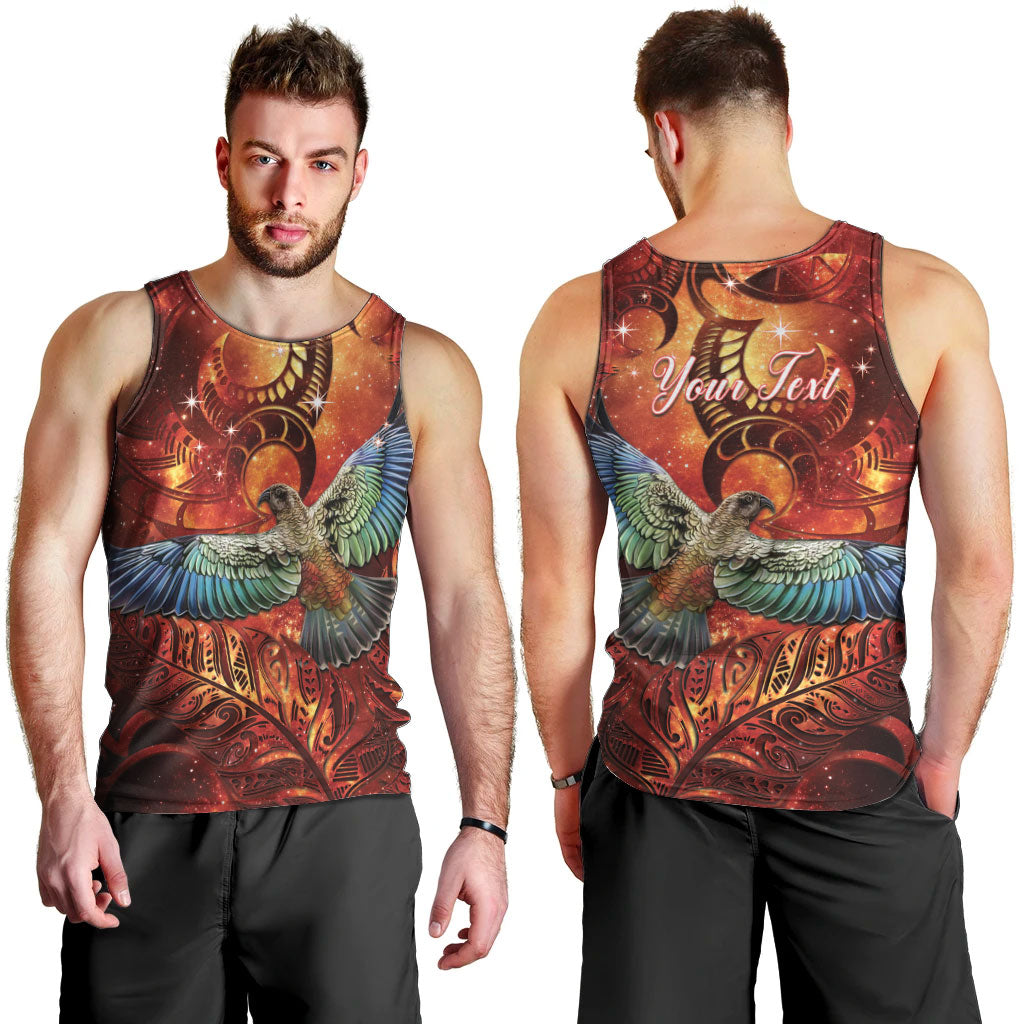 New Zealand Kea Bird Matariki Personalised Men Tank Top Silver Fern Maori Pattern LT22 - Polynesian Pride