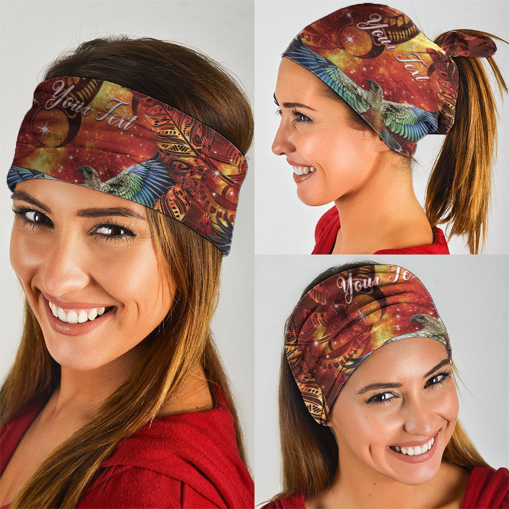New Zealand Kea Bird Matariki Personalised Neck Gaiter Silver Fern Maori Pattern