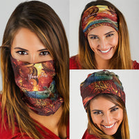 New Zealand Kea Bird Matariki Personalised Neck Gaiter Silver Fern Maori Pattern