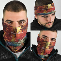 New Zealand Kea Bird Matariki Personalised Neck Gaiter Silver Fern Maori Pattern