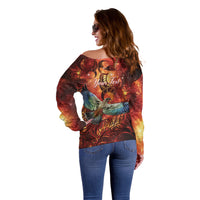 New Zealand Kea Bird Matariki Personalised Off Shoulder Sweater Silver Fern Maori Pattern LT22 - Polynesian Pride