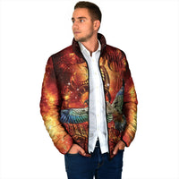 New Zealand Kea Bird Matariki Personalised Padded Jacket Silver Fern Maori Pattern