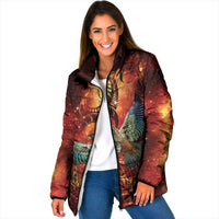 New Zealand Kea Bird Matariki Personalised Padded Jacket Silver Fern Maori Pattern