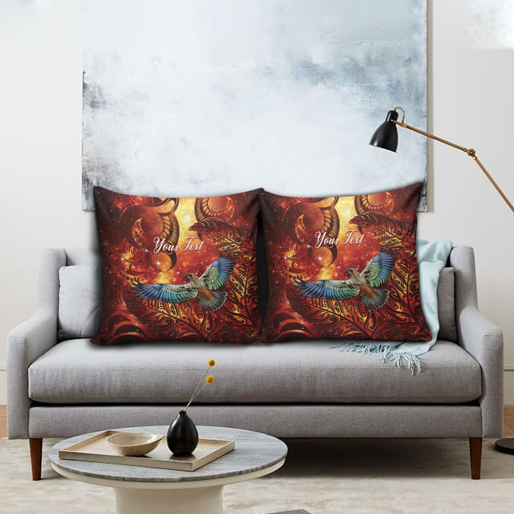 New Zealand Kea Bird Matariki Personalised Pillow Cover Silver Fern Maori Pattern LT22 - Polynesian Pride